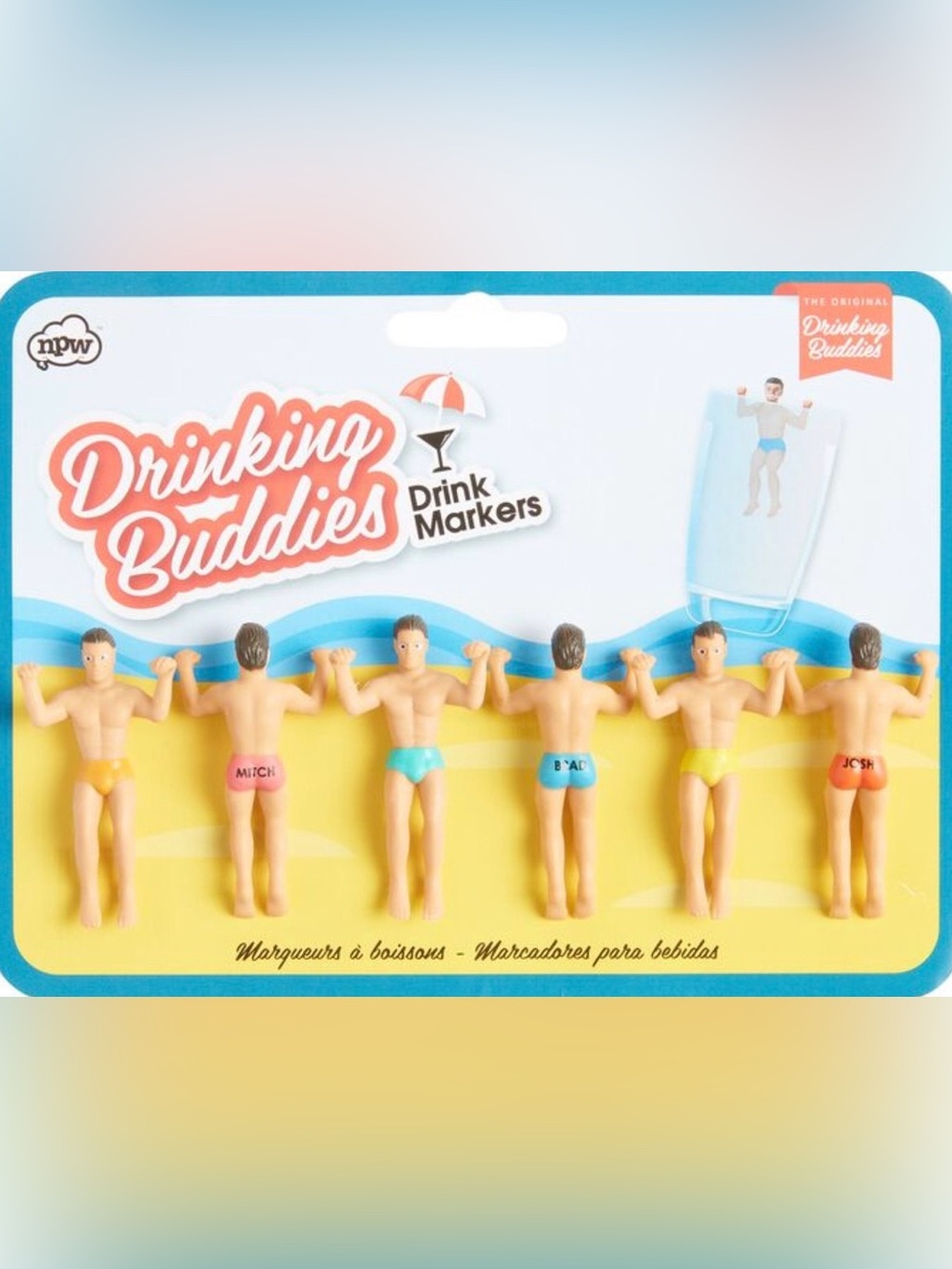 NPW Drinking Buddies Drink Markers. New In Box